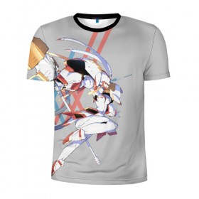 Мужская футболка 3D спортивная с принтом Darling In The Franxx в городе Новоалтайск, 100% полиэстер с улучшенными характеристиками | приталенный силуэт, круглая горловина, широкие плечи, сужается к линии бедра | Тематика изображения на принте: 02 | anime | darling in the franxx | hiro | manga | zero two | аниме | ахегао | любимый во франксе | манга | милый во франксе | ноль два | хиро