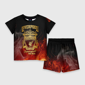 Детский костюм с шортами 3D с принтом LIVERPOOL в городе Новоалтайск,  |  | lfc | liverpool | sport | ynwa | ливерпуль | лфк | спорт