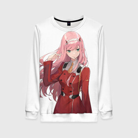 Женский свитшот 3D с принтом Darling In The Franxx в городе Новоалтайск, 100% полиэстер с мягким внутренним слоем | круглый вырез горловины, мягкая резинка на манжетах и поясе, свободная посадка по фигуре | 02 | anime | darling in the franxx | hiro | manga | zero two | аниме | ахегао | любимый во франксе | манга | милый во франксе | ноль два | хиро