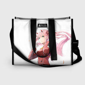 Сумка-шоппер 3D с принтом Darling In The Franxx в городе Новоалтайск, 100% полиэстер | застегивается на металлическую кнопку; внутренний карман застегивается на молнию. Стенки укреплены специальным мягким материалом, чтобы защитить содержимое от несильных ударов
 | 02 | anime | darling in the franxx | hiro | manga | zero two | аниме | ахегао | любимый во франксе | манга | милый во франксе | ноль два | хиро