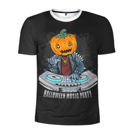 Мужская футболка 3D спортивная с принтом Halloween party в городе Новоалтайск, 100% полиэстер с улучшенными характеристиками | приталенный силуэт, круглая горловина, широкие плечи, сужается к линии бедра | diy | ghost | halloween | horror | makeup | scary | skull clown | trick or treat | вампир | ведьма | кошка | луна | магия | ночь | тыква | хэллоуин