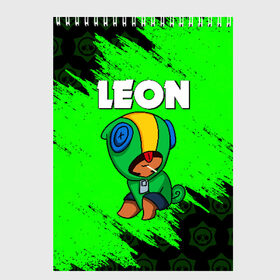 Скетчбук с принтом BRAWL STARS LEON в городе Новоалтайск, 100% бумага
 | 48 листов, плотность листов — 100 г/м2, плотность картонной обложки — 250 г/м2. Листы скреплены сверху удобной пружинной спиралью | brawl stars | bull | colt | crow | leon | stars | берли | бо | брок | ворон | джесси | динамайк | дэррил | кольт | леон | мортис | нита | пайпер | пенни | поко | пэм | рикошет | спайк | фрэнк | шелли | эль примо