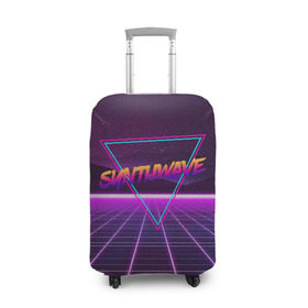Чехол для чемодана 3D с принтом SYNTHWAVE / RETROWAVE в городе Новоалтайск, 86% полиэфир, 14% спандекс | двустороннее нанесение принта, прорези для ручек и колес | hotline miami | neon | outrun | outrun electro | retrowave | synth | synthwave | неон | хотлайн майами