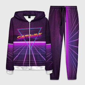 Мужской костюм 3D с принтом SYNTHWAVE RETROWAVE в городе Новоалтайск, 100% полиэстер | Манжеты и пояс оформлены тканевой резинкой, двухслойный капюшон со шнурком для регулировки, карманы спереди | hotline miami | neon | outrun | outrun electro | retrowave | synth | synthwave | неон | хотлайн майами