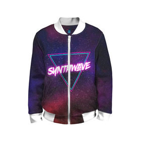 Детский бомбер 3D с принтом SYNTHWAVE / RETROWAVE в городе Новоалтайск, 100% полиэстер | застегивается на молнию, по бокам два кармана без застежек, мягкие манжеты, по низу бомбера и на воротнике — эластичная резинка | hotline miami | neon | outrun | outrun electro | retrowave | synth | synthwave | неон | хотлайн майами