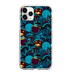 Чехол для iPhone 11 Pro Max матовый с принтом Хэллоуин в городе Новоалтайск, Силикон |  | Тематика изображения на принте: halloween | horror | кладбище | кресты | луна | пятница 13 | страшилки | страшно | тыква | тыквы | ужасы | хоррор | хэллоуин