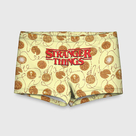 Детские купальные плавки 3D с принтом Stranger Thing. Pancakes в городе Новоалтайск, Полиэстер 85%, Спандекс 15% | Слитный крой, подклад по переду изделия, узкие бретели | Тематика изображения на принте: beyond | eleven | hopper | jane | mike | stranger | things | wheeler | дастин | дела | джейн | загадочные | майк | одиннадцать | очень | события | странные | уилер | хендерсон | хоппер