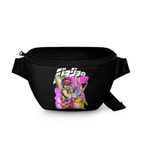 Поясная сумка 3D с принтом JoJo’s Bizarre Adventure в городе Новоалтайск, 100% полиэстер | плотная ткань, ремень с регулируемой длиной, внутри несколько карманов для мелочей, основное отделение и карман с обратной стороны сумки застегиваются на молнию | anime | jojo | jojo bizarre adventure | jojo’s bizarre adventure | аниме | джоджо | манга | невероятные приключения джоджо