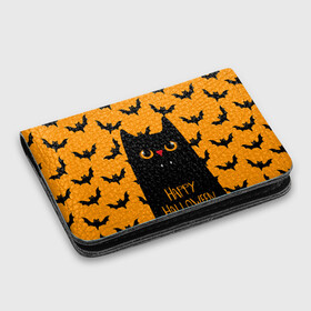 Картхолдер с принтом с принтом Happy halloween в городе Новоалтайск, натуральная матовая кожа | размер 7,3 х 10 см; кардхолдер имеет 4 кармана для карт; | halloween | horror | вампир | кот | кот вампир | котик | кошка | летучие мыши | мыши | пятница 13 | страшилки | страшно | ужасы | хоррор | хэллоуин