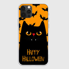 Чехол для iPhone 12 Pro Max с принтом Happy halloween в городе Новоалтайск, Силикон |  | Тематика изображения на принте: halloween | horror | вампир | кот | кот вампир | котик | кошка | летучие мыши | мыши | пятница 13 | страшилки | страшно | ужасы | хоррор | хэллоуин