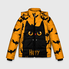 Зимняя куртка для мальчиков 3D с принтом Happy halloween в городе Новоалтайск, ткань верха — 100% полиэстер; подклад — 100% полиэстер, утеплитель — 100% полиэстер | длина ниже бедра, удлиненная спинка, воротник стойка и отстегивающийся капюшон. Есть боковые карманы с листочкой на кнопках, утяжки по низу изделия и внутренний карман на молнии. 

Предусмотрены светоотражающий принт на спинке, радужный светоотражающий элемент на пуллере молнии и на резинке для утяжки | halloween | horror | вампир | кот | кот вампир | котик | кошка | летучие мыши | мыши | пятница 13 | страшилки | страшно | ужасы | хоррор | хэллоуин