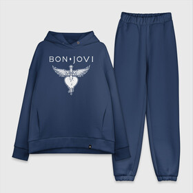 Женский костюм хлопок Oversize с принтом Bon Jovi в городе Новоалтайск,  |  | bon jovi | john | альбом | арена | бон | бон джови | глэм | группа | джови | джон | метал | музыка | надпись | песни | поп | попрок | рок | рокер | смайл | солист | софт | стена | хард | хеви | хевиметал