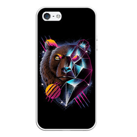 Чехол для iPhone 5/5S матовый с принтом RETRO CYBER BEAR в городе Новоалтайск, Силикон | Область печати: задняя сторона чехла, без боковых панелей | hotline miami | neon | outrun | outrun electro | retro | retrowave | synth | synthwave | неон | ретро | хотлайн майами