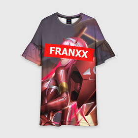 Детское платье 3D с принтом Darling In The Franxx в городе Новоалтайск, 100% полиэстер | прямой силуэт, чуть расширенный к низу. Круглая горловина, на рукавах — воланы | 02 | anime | darling in the franxx | hiro | manga | zero two | аниме | ахегао | любимый во франксе | манга | милый во франксе | ноль два | хиро