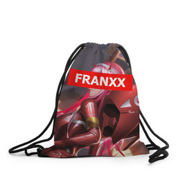 Рюкзак-мешок 3D с принтом Darling In The Franxx в городе Новоалтайск, 100% полиэстер | плотность ткани — 200 г/м2, размер — 35 х 45 см; лямки — толстые шнурки, застежка на шнуровке, без карманов и подкладки | 02 | anime | darling in the franxx | hiro | manga | zero two | аниме | ахегао | любимый во франксе | манга | милый во франксе | ноль два | хиро