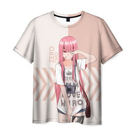 Мужская футболка 3D с принтом Darling in the Franxx Zero Two в городе Новоалтайск, 100% полиэфир | прямой крой, круглый вырез горловины, длина до линии бедер | 002 | anime | animegirl | darling in franxx | darling in the franx | darling in the franxx | franxx | zero 2 | zero two | аниме | зеро 2 | зеро ту | милый во франксе
