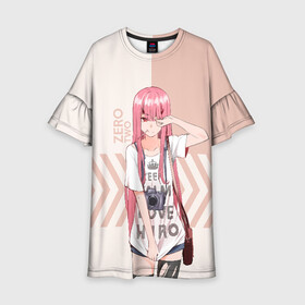 Детское платье 3D с принтом Darling in the Franxx Zero Two в городе Новоалтайск, 100% полиэстер | прямой силуэт, чуть расширенный к низу. Круглая горловина, на рукавах — воланы | 002 | anime | animegirl | darling in franxx | darling in the franx | darling in the franxx | franxx | zero 2 | zero two | аниме | зеро 2 | зеро ту | милый во франксе
