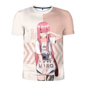 Мужская футболка 3D спортивная с принтом Darling in the Franxx Zero Two в городе Новоалтайск, 100% полиэстер с улучшенными характеристиками | приталенный силуэт, круглая горловина, широкие плечи, сужается к линии бедра | 002 | anime | animegirl | darling in franxx | darling in the franx | darling in the franxx | franxx | zero 2 | zero two | аниме | зеро 2 | зеро ту | милый во франксе