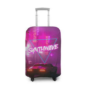 Чехол для чемодана 3D с принтом SYNTHWAVE / RETROWAVE в городе Новоалтайск, 86% полиэфир, 14% спандекс | двустороннее нанесение принта, прорези для ручек и колес | hotline miami | neon | new retro wave | outrun | outrun electro | retro | retrowave | synth | synthwave | неон | ретро | хотлайн майами