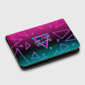 Картхолдер с принтом с принтом SYNTHWAVE / RETROWAVE в городе Новоалтайск, натуральная матовая кожа | размер 7,3 х 10 см; кардхолдер имеет 4 кармана для карт; | Тематика изображения на принте: hotline miami | neon | new retro wave | outrun | outrun electro | retro | retrowave | synth | synthwave | неон | ретро | хотлайн майами