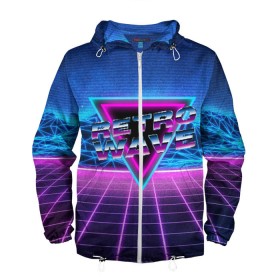 Мужская ветровка 3D с принтом SYNTHWAVE / RETROWAVE в городе Новоалтайск, 100% полиэстер | подол и капюшон оформлены резинкой с фиксаторами, два кармана без застежек по бокам, один потайной карман на груди | Тематика изображения на принте: hotline miami | neon | new retro wave | outrun | outrun electro | retro | retrowave | synth | synthwave | неон | ретро | хотлайн майами