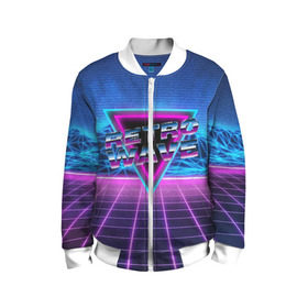 Детский бомбер 3D с принтом SYNTHWAVE / RETROWAVE в городе Новоалтайск, 100% полиэстер | застегивается на молнию, по бокам два кармана без застежек, мягкие манжеты, по низу бомбера и на воротнике — эластичная резинка | hotline miami | neon | new retro wave | outrun | outrun electro | retro | retrowave | synth | synthwave | неон | ретро | хотлайн майами