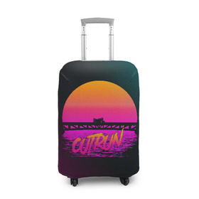 Чехол для чемодана 3D с принтом OUTRUN RETROWAVE в городе Новоалтайск, 86% полиэфир, 14% спандекс | двустороннее нанесение принта, прорези для ручек и колес | hotline miami | neon | new retro wave | outrun | outrun electro | retro | retrowave | synth | synthwave | неон | ретро | хотлайн майами