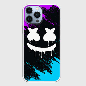 Чехол для iPhone 13 Pro Max с принтом НЕОНОВЫЙ МАРШМЕЛЛО | MARSHMELLO NEON в городе Новоалтайск,  |  | Тематика изображения на принте: america | dj | marshmello | usa | америка | маршмелло