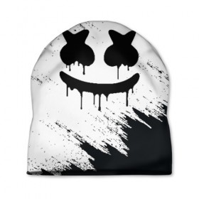 Шапка 3D с принтом MARSHMELLO MELT в городе Новоалтайск, 100% полиэстер | универсальный размер, печать по всей поверхности изделия | america | dj | marshmello | usa | америка | маршмелло