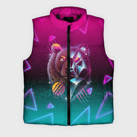 Мужской жилет утепленный 3D с принтом RETRO CYBER BEAR NEON в городе Новоалтайск,  |  | hotline miami | neon | new retro wave | outrun | outrun electro | retro | retrowave | synth | synthwave | медведь | неон | ретро | хотлайн майами