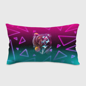 Подушка 3D антистресс с принтом RETRO CYBER BEAR NEON в городе Новоалтайск, наволочка — 100% полиэстер, наполнитель — вспененный полистирол | состоит из подушки и наволочки на молнии | hotline miami | neon | new retro wave | outrun | outrun electro | retro | retrowave | synth | synthwave | медведь | неон | ретро | хотлайн майами
