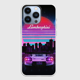 Чехол для iPhone 13 Pro с принтом Lamborghini overdrive в городе Новоалтайск,  |  | 80х | 90х | hotlinemimai | outrun | retrowave | synth | synthwave | гонки | дискотека | драйв | ламборгини | ламборджини | неоновые | ретро | светящиеся | скорость