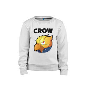 Детский свитшот хлопок с принтом BRAWL STARS CROW PHOENIX в городе Новоалтайск, 100% хлопок | круглый вырез горловины, эластичные манжеты, пояс и воротник | Тематика изображения на принте: android | brawl stars | colt | crow | games | leon | penny | poco. | shelly | spike | wanted | брав | бравл старс | звезды | игры | мобильные игры | старс