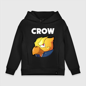 Детское худи Oversize хлопок с принтом BRAWL STARS CROW PHOENIX в городе Новоалтайск, френч-терри — 70% хлопок, 30% полиэстер. Мягкий теплый начес внутри —100% хлопок | боковые карманы, эластичные манжеты и нижняя кромка, капюшон на магнитной кнопке | android | brawl stars | colt | crow | games | leon | penny | poco. | shelly | spike | wanted | брав | бравл старс | звезды | игры | мобильные игры | старс