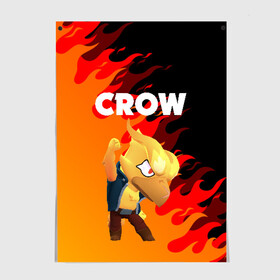 Постер с принтом BRAWL STARS CROW PHOENIX в городе Новоалтайск, 100% бумага
 | бумага, плотность 150 мг. Матовая, но за счет высокого коэффициента гладкости имеет небольшой блеск и дает на свету блики, но в отличии от глянцевой бумаги не покрыта лаком | android | brawl stars | colt | crow | games | leon | penny | poco. | shelly | spike | wanted | брав | бравл старс | звезды | игры | мобильные игры | старс