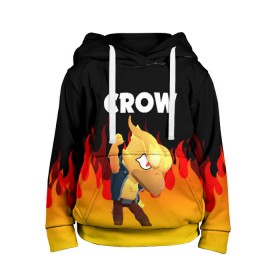 Детская толстовка 3D с принтом BRAWL STARS CROW PHOENIX в городе Новоалтайск, 100% полиэстер | двухслойный капюшон со шнурком для регулировки, мягкие манжеты на рукавах и по низу толстовки, спереди карман-кенгуру с мягким внутренним слоем | android | brawl stars | colt | crow | games | leon | penny | poco. | shelly | spike | wanted | брав | бравл старс | звезды | игры | мобильные игры | старс