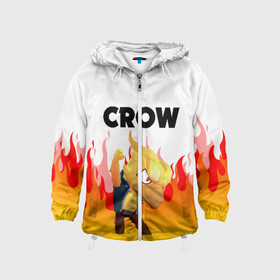 Детская ветровка 3D с принтом BRAWL STARS CROW PHOENIX в городе Новоалтайск, 100% полиэстер | подол и капюшон оформлены резинкой с фиксаторами, по бокам два кармана без застежек, один потайной карман на груди | android | brawl stars | colt | crow | games | leon | penny | poco. | shelly | spike | wanted | брав | бравл старс | звезды | игры | мобильные игры | старс