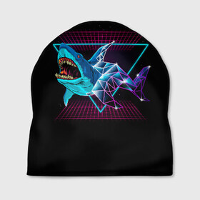 Шапка 3D с принтом Shark в городе Новоалтайск, 100% полиэстер | универсальный размер, печать по всей поверхности изделия | 80 | cyber | dark | game | hotline | hotlinemiami | maiami | moon | music | outrun | retro | retrowave | shark | synth | synthwave | акула | игра | кибер | луна | море | ночь | океан | ретро