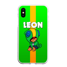 Чехол для iPhone XS Max матовый с принтом BRAWL STARS LEON (КАПЮШОН) в городе Новоалтайск, Силикон | Область печати: задняя сторона чехла, без боковых панелей | brawl stars | bull | colt | crow | leon | stars | берли | бо | брок | ворон | джесси | динамайк | дэррил | кольт | леон | мортис | нита | пайпер | пенни | поко | пэм | рикошет | спайк | фрэнк | шелли | эль примо