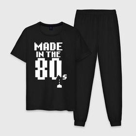 Мужская пижама хлопок с принтом Made In The 80s в городе Новоалтайск, 100% хлопок | брюки и футболка прямого кроя, без карманов, на брюках мягкая резинка на поясе и по низу штанин
 | 80 | cyber | game | hotline | hotlinemiami | maiami | music | outrun | retro | retrowave | synth | synthwave | в | игра | кибер | ретро | сделан | сделано