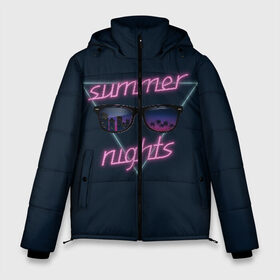 Мужская зимняя куртка 3D с принтом Summer Nights в городе Новоалтайск, верх — 100% полиэстер; подкладка — 100% полиэстер; утеплитель — 100% полиэстер | длина ниже бедра, свободный силуэт Оверсайз. Есть воротник-стойка, отстегивающийся капюшон и ветрозащитная планка. 

Боковые карманы с листочкой на кнопках и внутренний карман на молнии. | 80 | cyber | game | hotline | hotlinemiami | maiami | music | nights | outrun | retro | retrowave | summer | synth | synthwave | игра | кибер | лето | ночь | ретро