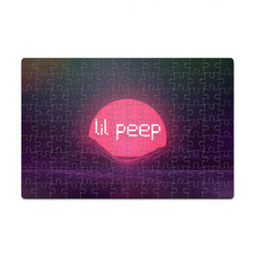 Пазл магнитный 126 элементов с принтом lil peep(Logo) в городе Новоалтайск, полимерный материал с магнитным слоем | 126 деталей, размер изделия —  180*270 мм | Тематика изображения на принте: cry baby | lil peep | logo | rap | заход солнца | знаменитости. эмо | известный исполнитель | неон | пип | редактируемое лого | реп | розоватый оттенок | рок | рэп | яркий фон