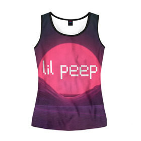 Женская майка 3D с принтом lil peep(Logo) в городе Новоалтайск, 100% полиэстер | круглая горловина, прямой силуэт, длина до линии бедра | cry baby | lil peep | logo | rap | заход солнца | знаменитости. эмо | известный исполнитель | неон | пип | редактируемое лого | реп | розоватый оттенок | рок | рэп | яркий фон