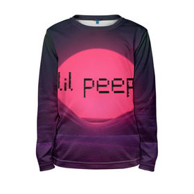 Детский лонгслив 3D с принтом lil peep(Black Logo) в городе Новоалтайск, 100% полиэстер | длинные рукава, круглый вырез горловины, полуприлегающий силуэт
 | cry baby | lil peep | logo | rap | заход солнца | знаменитости. эмо | известный исполнитель | неон | пип | редактируемое лого | реп | розоватый оттенок | рок | рэп | яркий фон