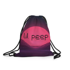 Рюкзак-мешок 3D с принтом lil peep(Black Logo) в городе Новоалтайск, 100% полиэстер | плотность ткани — 200 г/м2, размер — 35 х 45 см; лямки — толстые шнурки, застежка на шнуровке, без карманов и подкладки | cry baby | lil peep | logo | rap | заход солнца | знаменитости. эмо | известный исполнитель | неон | пип | редактируемое лого | реп | розоватый оттенок | рок | рэп | яркий фон