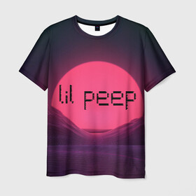 Мужская футболка 3D с принтом lil peep(Black Logo) в городе Новоалтайск, 100% полиэфир | прямой крой, круглый вырез горловины, длина до линии бедер | cry baby | lil peep | logo | rap | заход солнца | знаменитости. эмо | известный исполнитель | неон | пип | редактируемое лого | реп | розоватый оттенок | рок | рэп | яркий фон