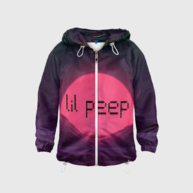 Детская ветровка 3D с принтом lil peep(Black Logo) в городе Новоалтайск, 100% полиэстер | подол и капюшон оформлены резинкой с фиксаторами, по бокам два кармана без застежек, один потайной карман на груди | cry baby | lil peep | logo | rap | заход солнца | знаменитости. эмо | известный исполнитель | неон | пип | редактируемое лого | реп | розоватый оттенок | рок | рэп | яркий фон