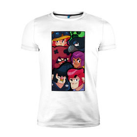 Мужская футболка премиум с принтом Brawl Stars в городе Новоалтайск, 92% хлопок, 8% лайкра | приталенный силуэт, круглый вырез ворота, длина до линии бедра, короткий рукав | brawl | brawl stars | crow | leon | stars | бравл | бравл старс | браво старс | игра | компьютерная | кров | леон | онлайн | старс