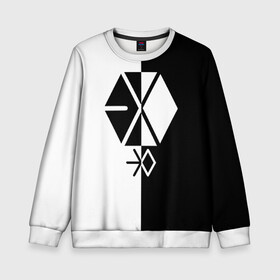 Детский свитшот 3D с принтом EXO BAND в городе Новоалтайск, 100% полиэстер | свободная посадка, прямой крой, мягкая тканевая резинка на рукавах и понизу свитшота | baekhyun | chanyeol | d.o. | exo | exo band | exo k | exo m | kai | kris | lay | luhan | sehun | suho | tao | xiumin | пэкхён | чен | эхо