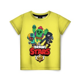 Детская футболка 3D с принтом Brawl Stars в городе Новоалтайск, 100% гипоаллергенный полиэфир | прямой крой, круглый вырез горловины, длина до линии бедер, чуть спущенное плечо, ткань немного тянется | brawl | brawl stars | crow | leon | stars | бравл | бравл старс | браво старс | игра | компьютерная | кров | леон | онлайн | старс